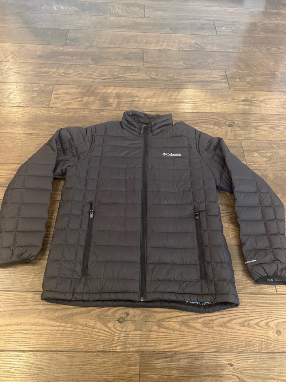 Columbia Down Puffer Jacket Mens Large Black Omni-Heat TurboDown 590TD